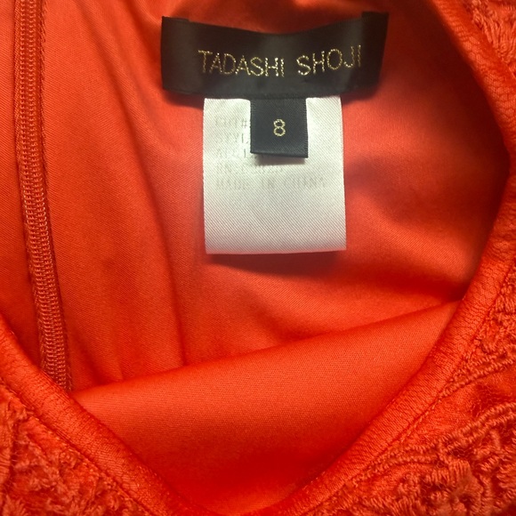 Tadashi Shoji Women’s 8 Lace Embroidered Fully Lined Sheath Coral Midi Floral - Picture 8 of 8